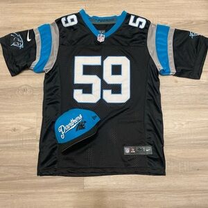 NFL Black and Blue Men's Jersey with Silver Details